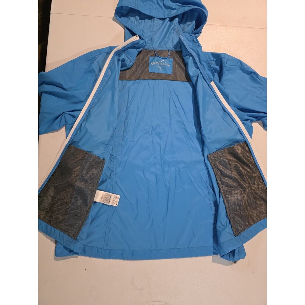 Eddie Bauer Women’s XL, Hood Zip Pockets Windbreaker Rain Jacket Bright Blue - Picture 4 of 7